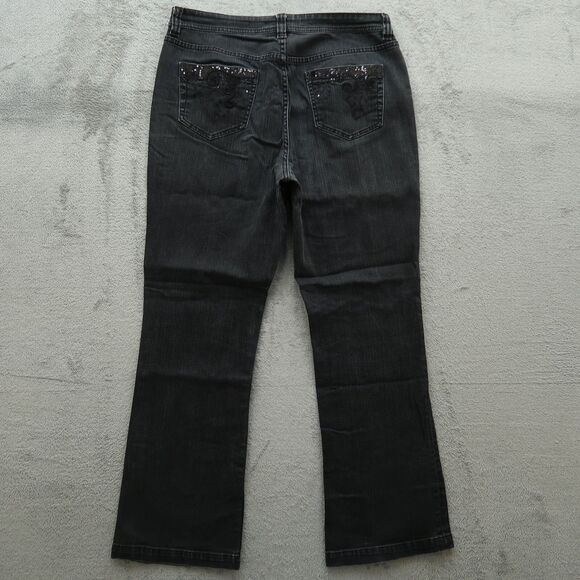 Chico's Platinum Jeans Women's Size 1.5 US-10 Gray Mid-Rise Bootcut 29" Inseam - Picture 8 of 15